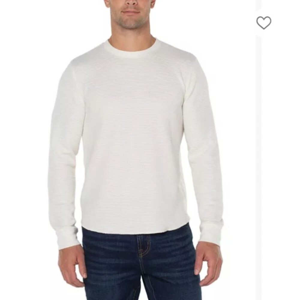 Liverpool Los Angeles Men’s Long Sleeve Thermal Crew Neck Cream size XXL NWT
